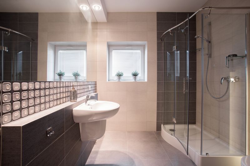 Corner Shower with Curved Glass